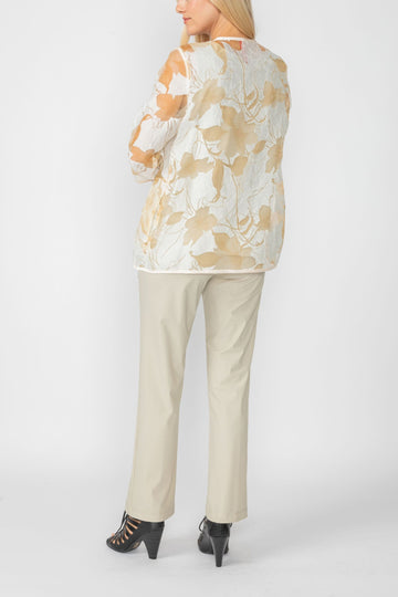 Beige Blossom Burnout Jacket